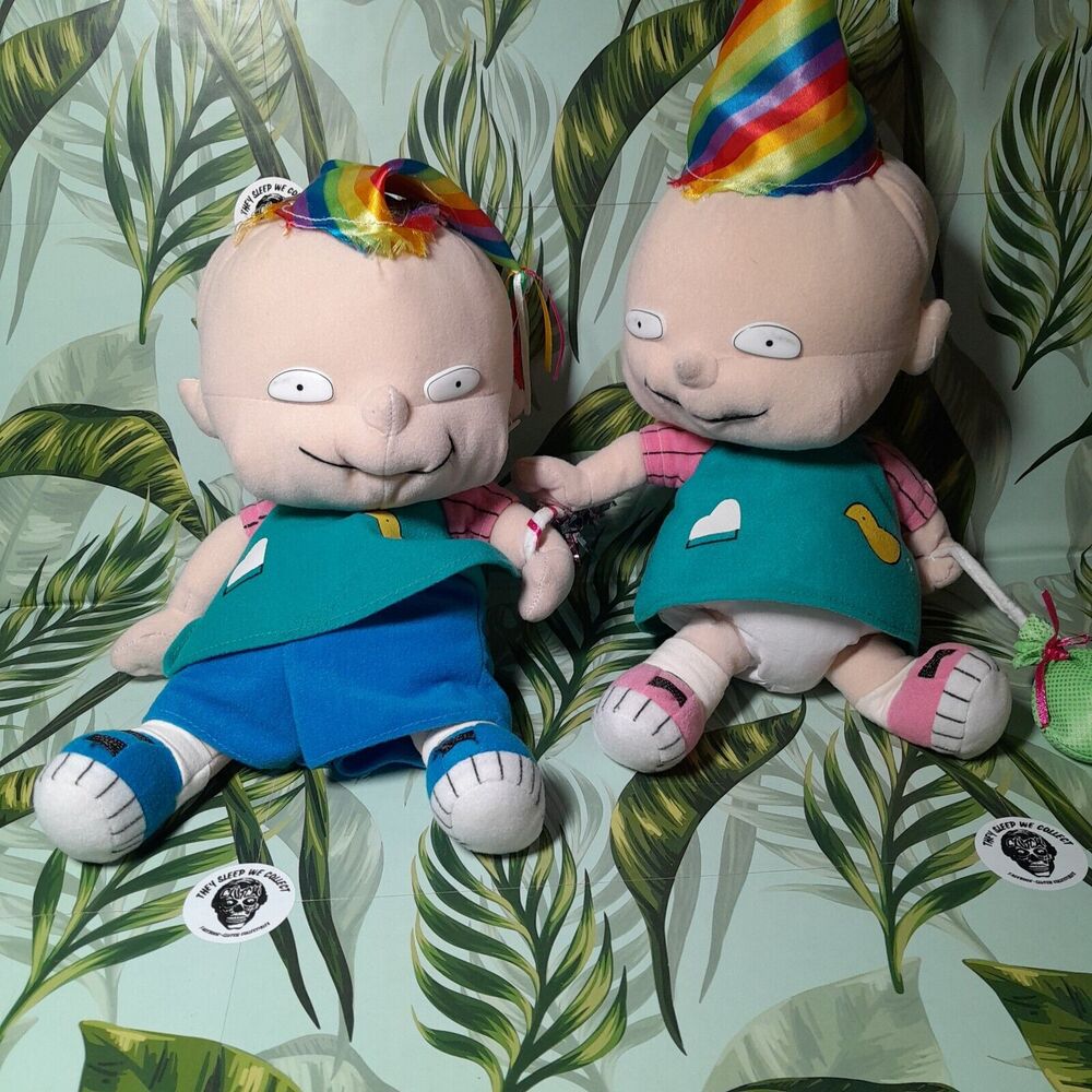 Vintage Phil and Lil Baby Twins Rugrats Plush Doll 12" Nanco 2002 Viacom Rare